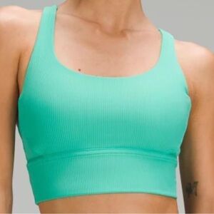 Lululemon Energy Longline Sports Bra Ribbed in Paradise Green | 8